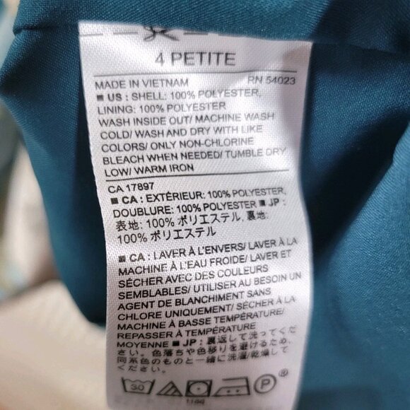 Banana Republic Shirt Dress Size 4 Petite Casual floral Teal Blue Poppy Rose - Picture 6 of 6